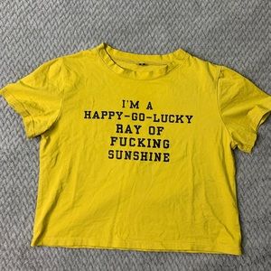 COPY - Ray of “F” ing sunshine crop top
